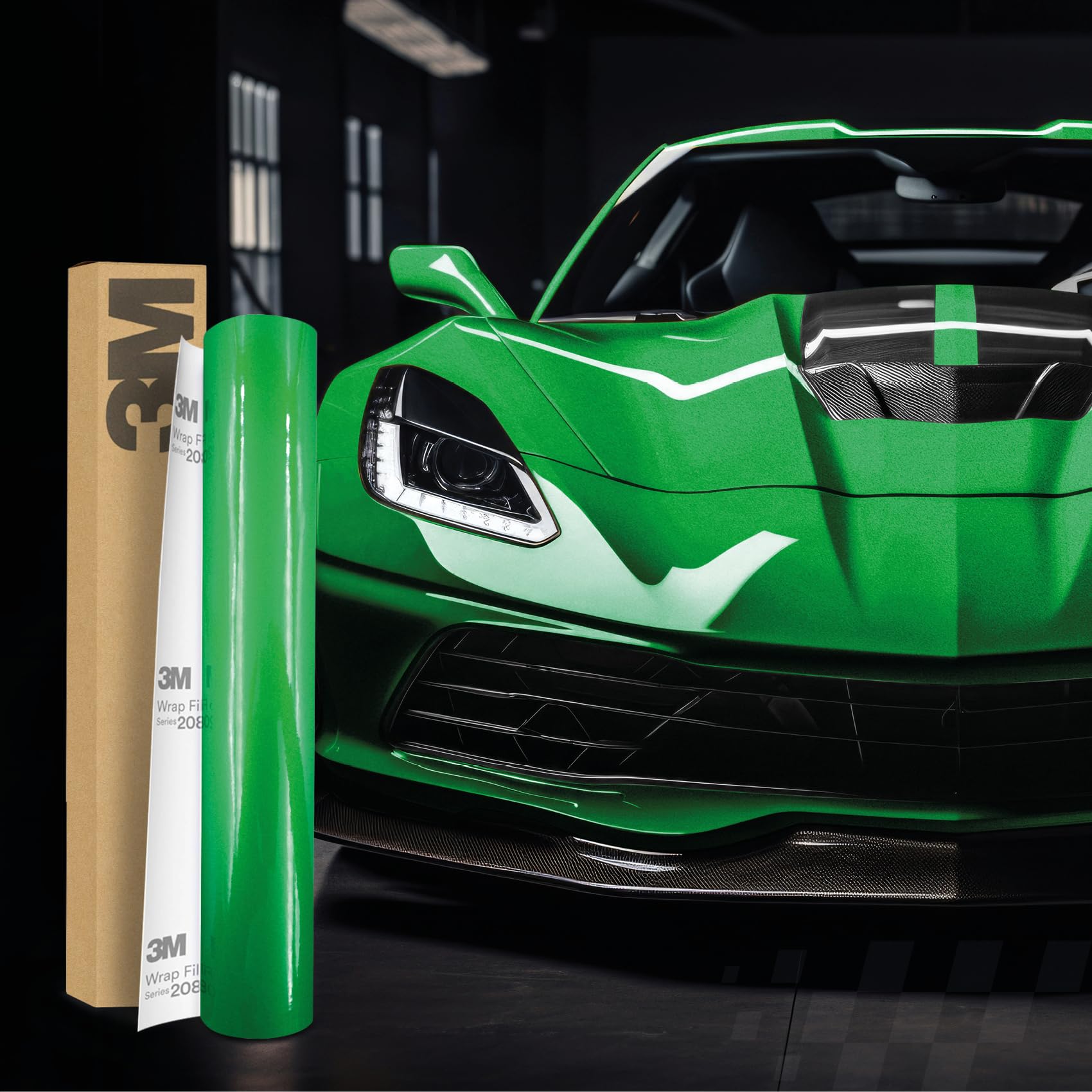 3M 2080 Car Wrapping Folie Selbstklebende Autofolie für Auto Motorrad Boot 3D Lackschutzfolie mit Luftkanälen zum Folieren (HG336 High Gloss Green Envy, 400 x 152cm) von Finest Folia