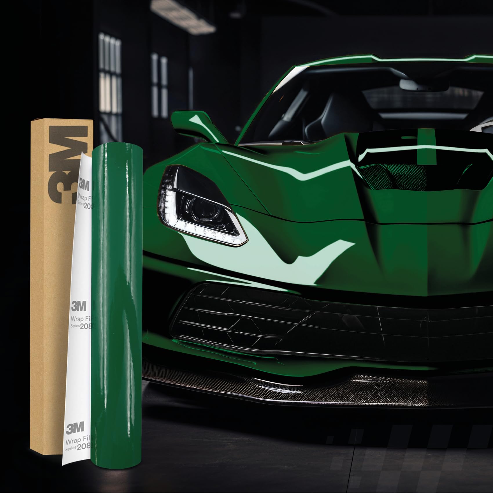 3M 2080 Car Wrapping Folie Selbstklebende Autofolie für Auto Motorrad Boot 3D Lackschutzfolie mit Luftkanälen zum Folieren (HG36 High Gloss Mantis Green, 400 x 152cm) von Finest Folia