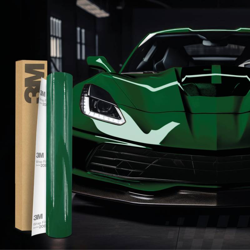 3M 2080 Car Wrapping Folie Selbstklebende Autofolie für Auto Motorrad Boot 3D Lackschutzfolie mit Luftkanälen zum Folieren (HG36 High Gloss Mantis Green, 400 x 152cm) von Finest Folia