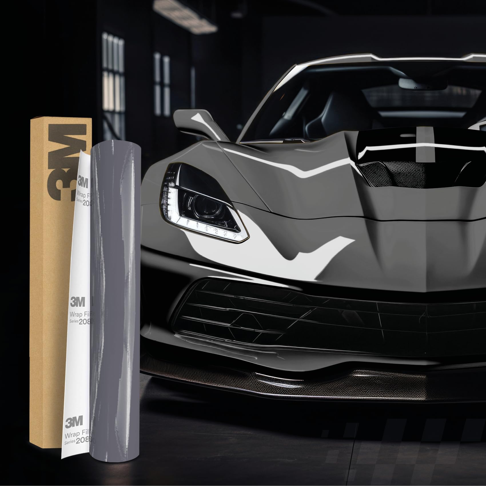 3M 2080 Car Wrapping Folie Selbstklebende Autofolie für Auto Motorrad Boot 3D Lackschutzfolie mit Luftkanälen zum Folieren (HG61 High Gloss Nardo Gray, 250 x 152cm) von Finest Folia