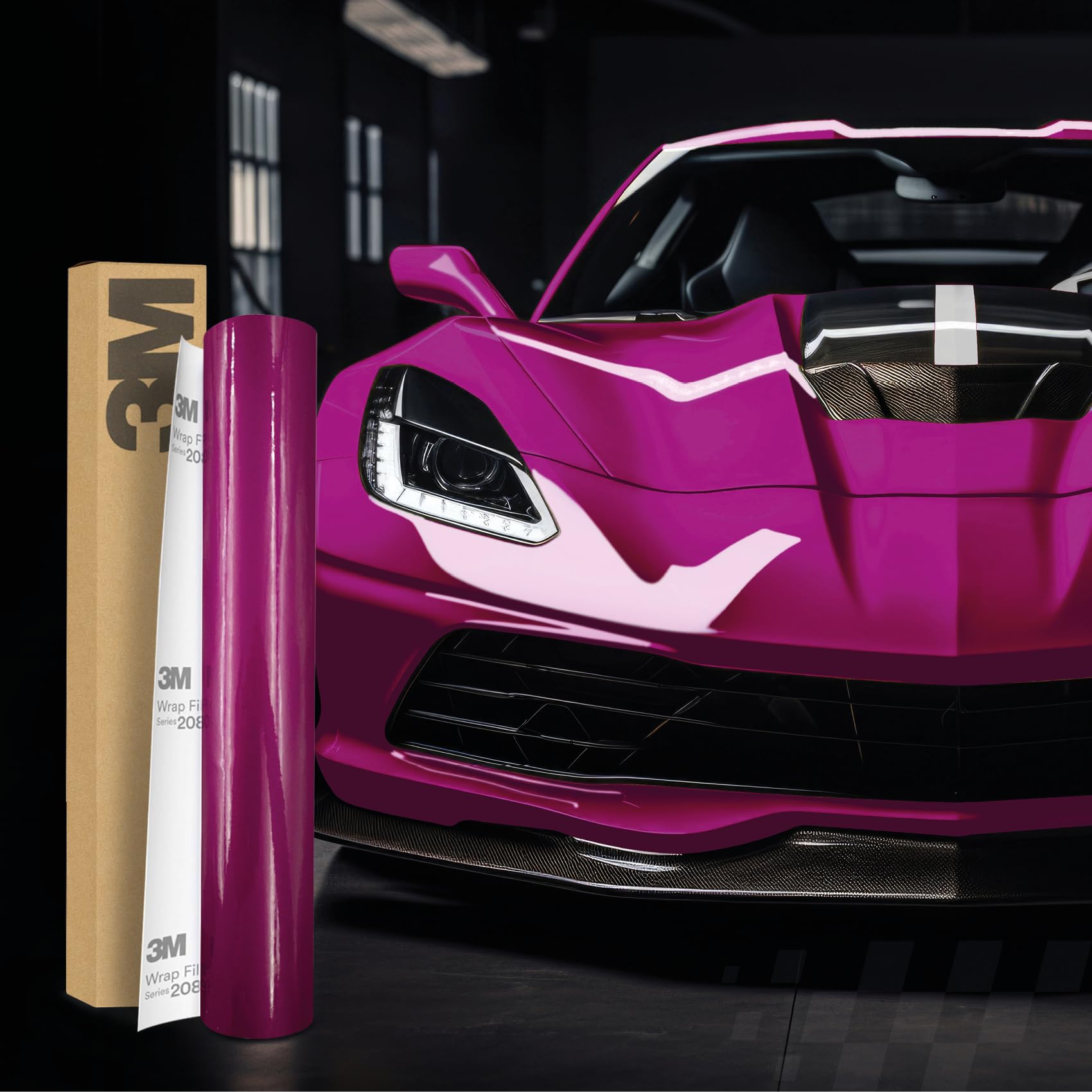 3M 2080 Car Wrapping Folie Selbstklebende Autofolie für Auto Motorrad Boot 3D Lackschutzfolie mit Luftkanälen zum Folieren (HG73 High Gloss Ruby Rosso, 22,86m x 152cm (Vollrolle)) von Finest Folia