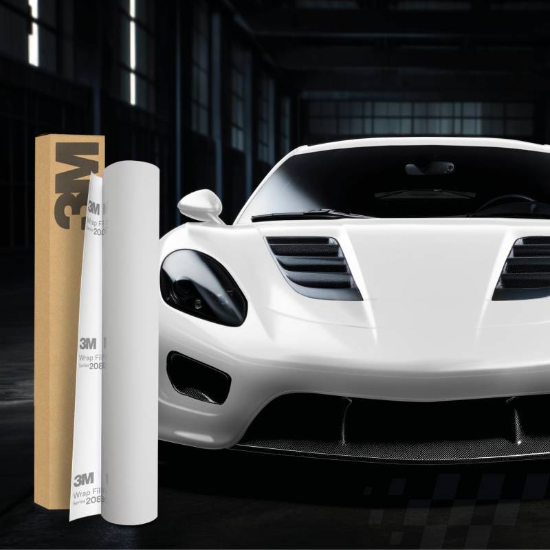3M 2080 Car Wrapping Folie Selbstklebende Autofolie für Auto Motorrad Boot 3D Lackschutzfolie mit Luftkanälen zum Folieren (M10 Matte White, 450 x 152cm) von Finest Folia