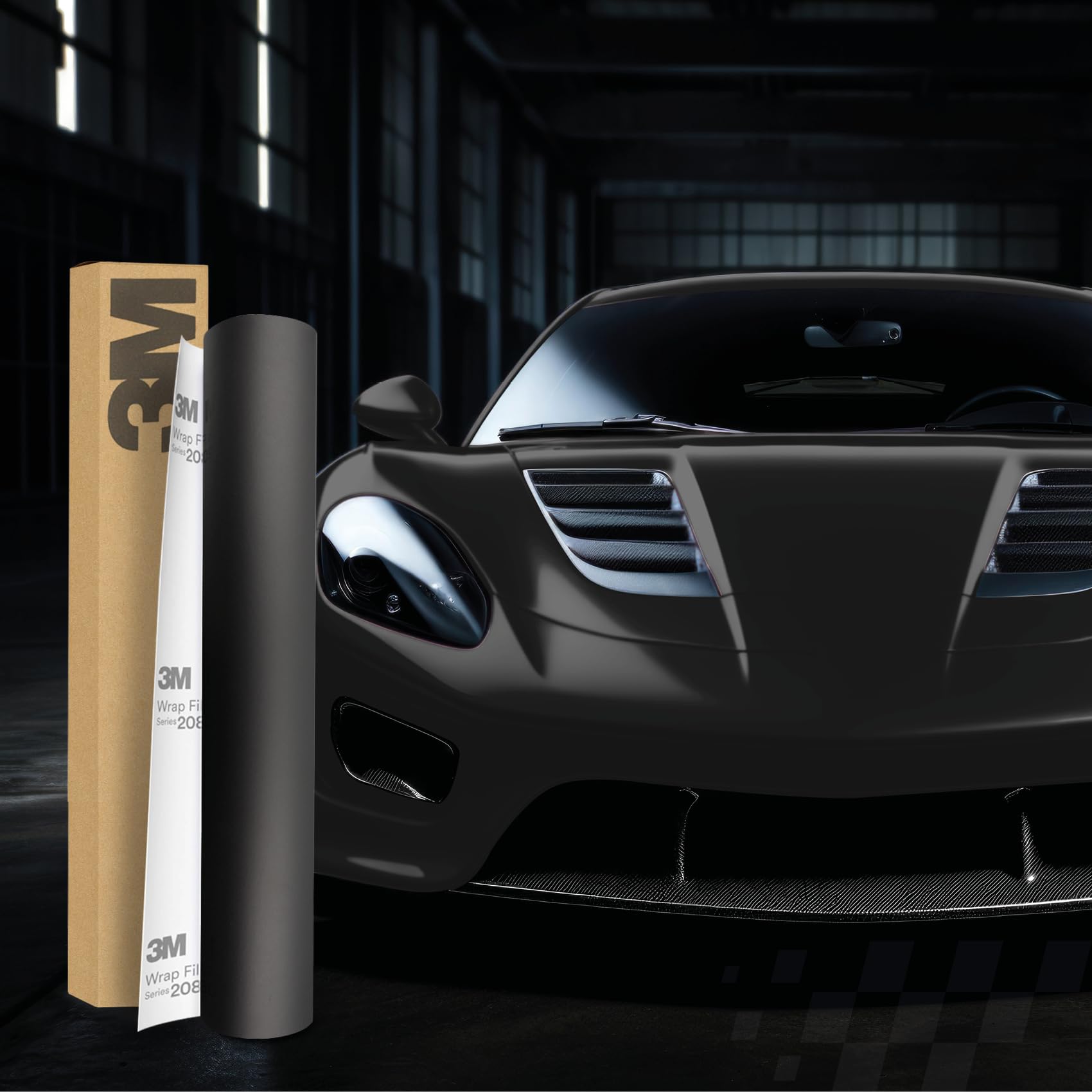 3M 2080 Car Wrapping Folie Selbstklebende Autofolie für Auto Motorrad Boot 3D Lackschutzfolie mit Luftkanälen zum Folieren (M12 Matte Black, 500 x 152cm) von Finest Folia