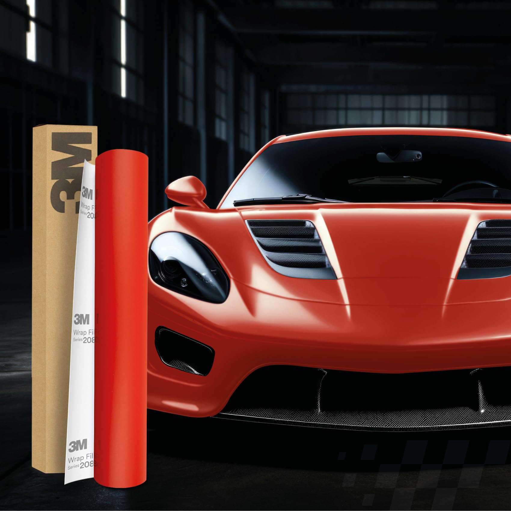 3M 2080 Car Wrapping Folie Selbstklebende Autofolie für Auto Motorrad Boot 3D Lackschutzfolie mit Luftkanälen zum Folieren (M13 Matte Red, 450 x 152cm) von Finest Folia