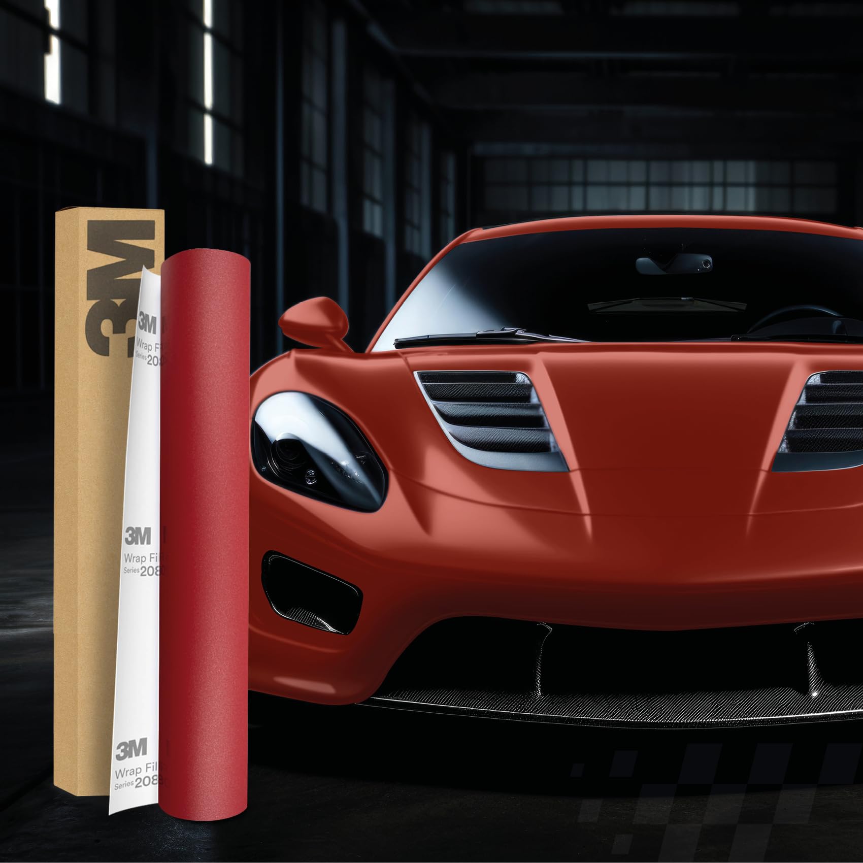 3M 2080 Car Wrapping Folie Selbstklebende Autofolie für Auto Motorrad Boot 3D Lackschutzfolie mit Luftkanälen zum Folieren (M203 Matte Red Metallic, 500 x 152cm) von Finest Folia