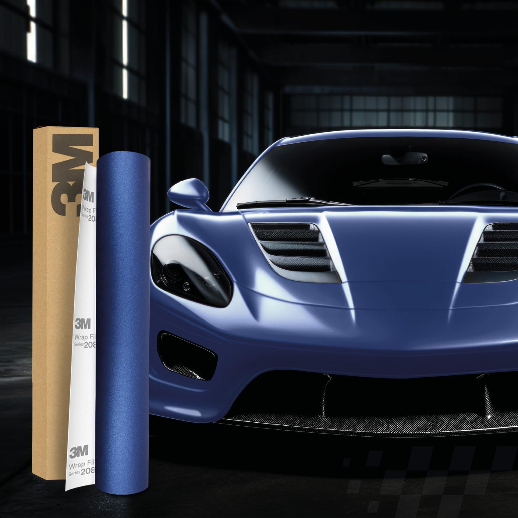 3M 2080 Car Wrapping Folie Selbstklebende Autofolie für Auto Motorrad Boot 3D Lackschutzfolie mit Luftkanälen zum Folieren (M217 Matte Slate Blue Metallic, 450 x 152cm) von Finest Folia
