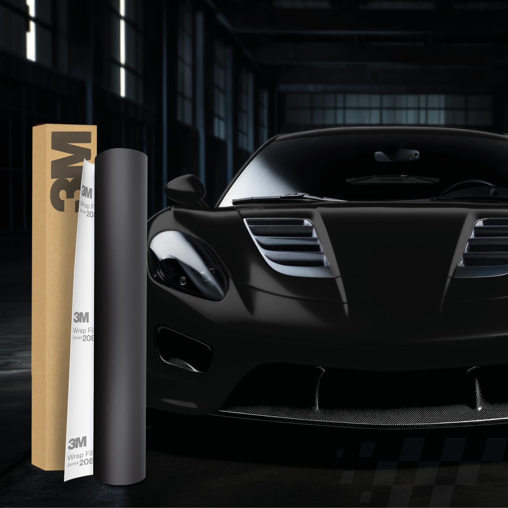 3M 2080 Car Wrapping Folie Selbstklebende Autofolie für Auto Motorrad Boot 3D Lackschutzfolie mit Luftkanälen zum Folieren (M22 Matte Deep Black, 450 x 152cm) von Finest Folia