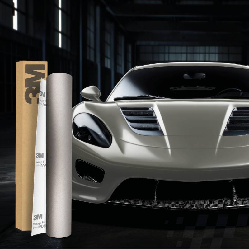 3M 2080 Car Wrapping Folie Selbstklebende Autofolie für Auto Motorrad Boot 3D Lackschutzfolie mit Luftkanälen zum Folieren (M230 Gray Aluminum, 500 x 152cm) von Finest Folia