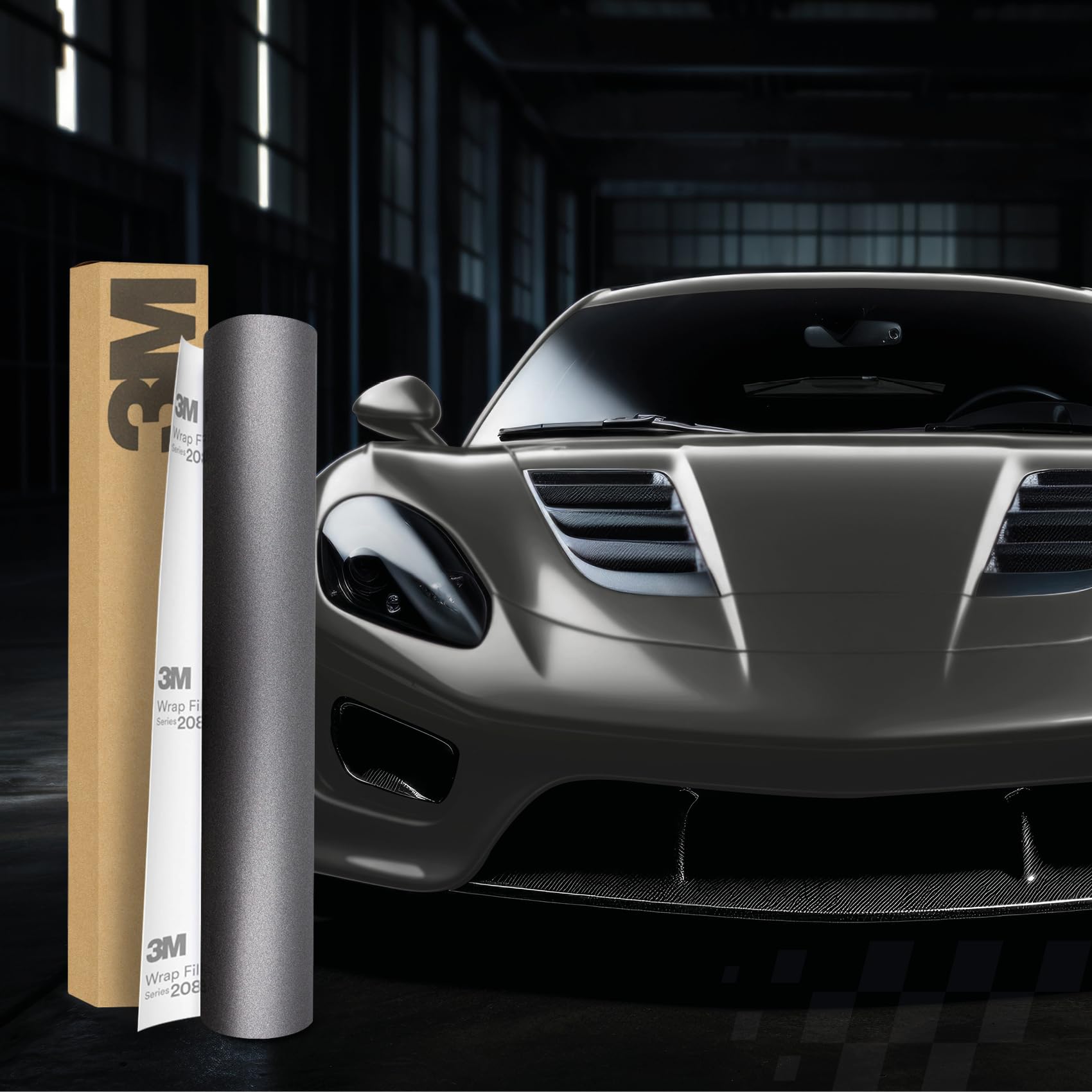 3M 2080 Car Wrapping Folie Selbstklebende Autofolie für Auto Motorrad Boot 3D Lackschutzfolie mit Luftkanälen zum Folieren (M261 Matte Dark Gray, 22,86m x 152cm (Vollrolle)) von Finest Folia