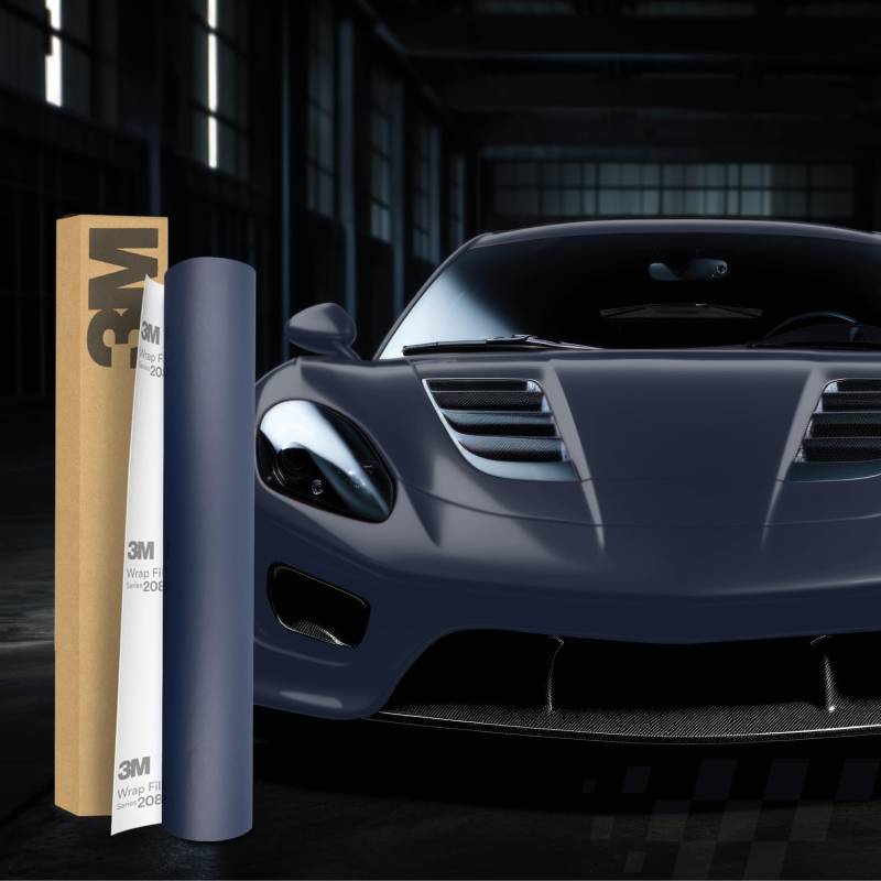 3M 2080 Car Wrapping Folie Selbstklebende Autofolie für Auto Motorrad Boot 3D Lackschutzfolie mit Luftkanälen zum Folieren (M27 Matte Indigo, 22,86m x 152cm (Vollrolle)) von Finest Folia