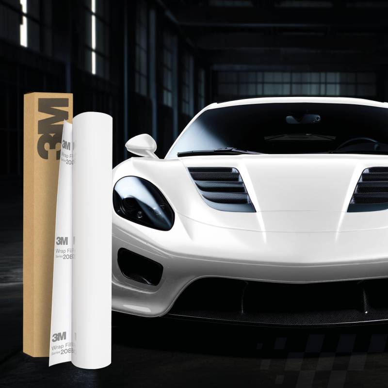 3M 2080 Car Wrapping Folie Selbstklebende Autofolie für Auto Motorrad Boot 3D Lackschutzfolie mit Luftkanälen zum Folieren (S10 Satin White, 500 x 152cm) von Finest Folia