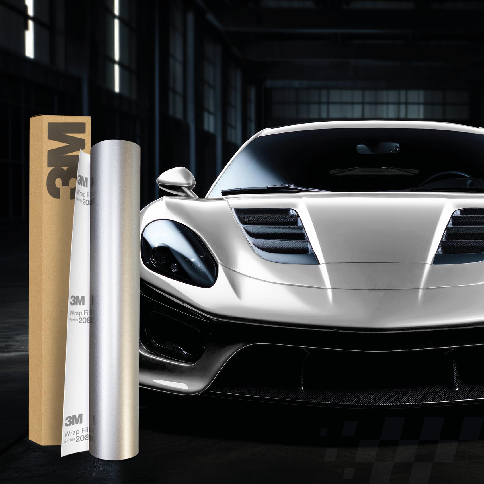 3M 2080 Car Wrapping Folie Selbstklebende Autofolie für Auto Motorrad Boot 3D Lackschutzfolie mit Luftkanälen zum Folieren (S120 Satin White Aluminum, 500 x 152cm) von Finest Folia