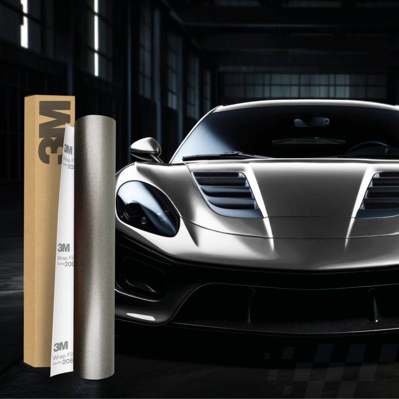 3M 2080 Car Wrapping Folie Selbstklebende Autofolie für Auto Motorrad Boot 3D Lackschutzfolie mit Luftkanälen zum Folieren (S261 Satin Dark Gray, 22,86m x 152cm (Vollrolle)) von Finest Folia