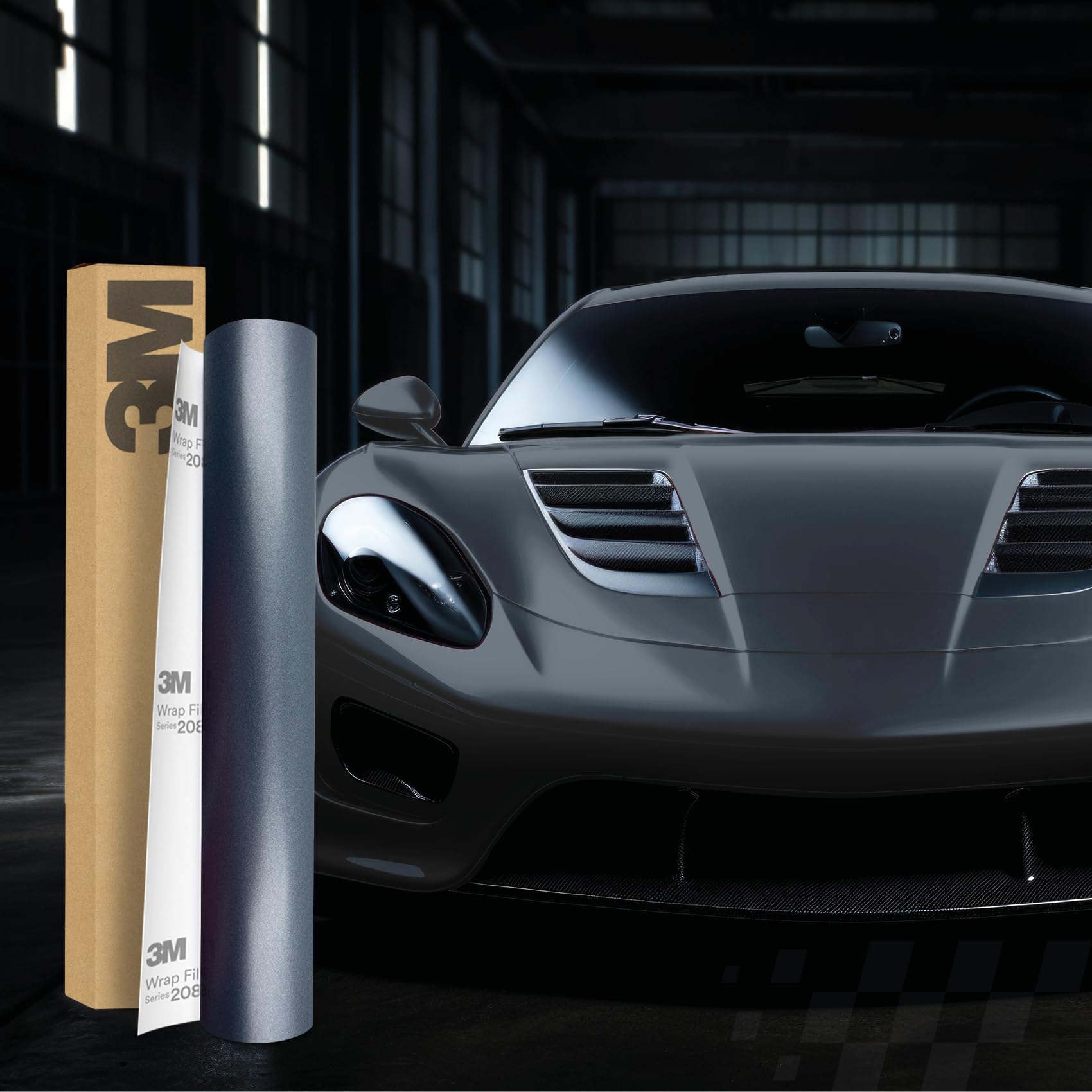 3M 2080 Car Wrapping Folie Selbstklebende Autofolie für Auto Motorrad Boot 3D Lackschutzfolie mit Luftkanälen zum Folieren (S271 Satin Thundercloud, 450 x 152cm) von Finest Folia