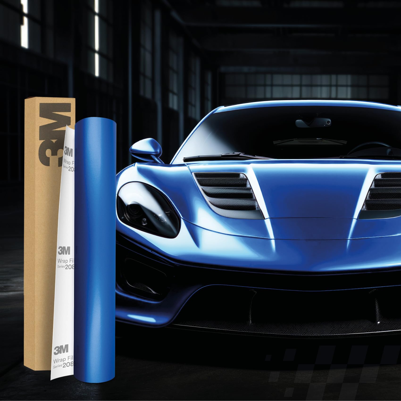 3M 2080 Car Wrapping Folie Selbstklebende Autofolie für Auto Motorrad Boot 3D Lackschutzfolie mit Luftkanälen zum Folieren (S347 Satin Perfect Blue, 22,86m x 152cm (Vollrolle)) von Finest Folia