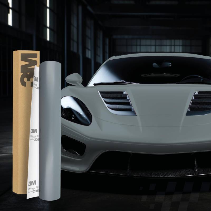 3M 2080 Car Wrapping Folie Selbstklebende Autofolie für Auto Motorrad Boot 3D Lackschutzfolie mit Luftkanälen zum Folieren (S51 Satin Battleship Gray, 22,86m x 152cm (Vollrolle)) von Finest Folia