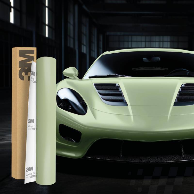 3M 2080 Car Wrapping Folie Selbstklebende Autofolie für Auto Motorrad Boot 3D Lackschutzfolie mit Luftkanälen zum Folieren (S56 Satin Komodo Green, 500 x 152cm) von Finest Folia