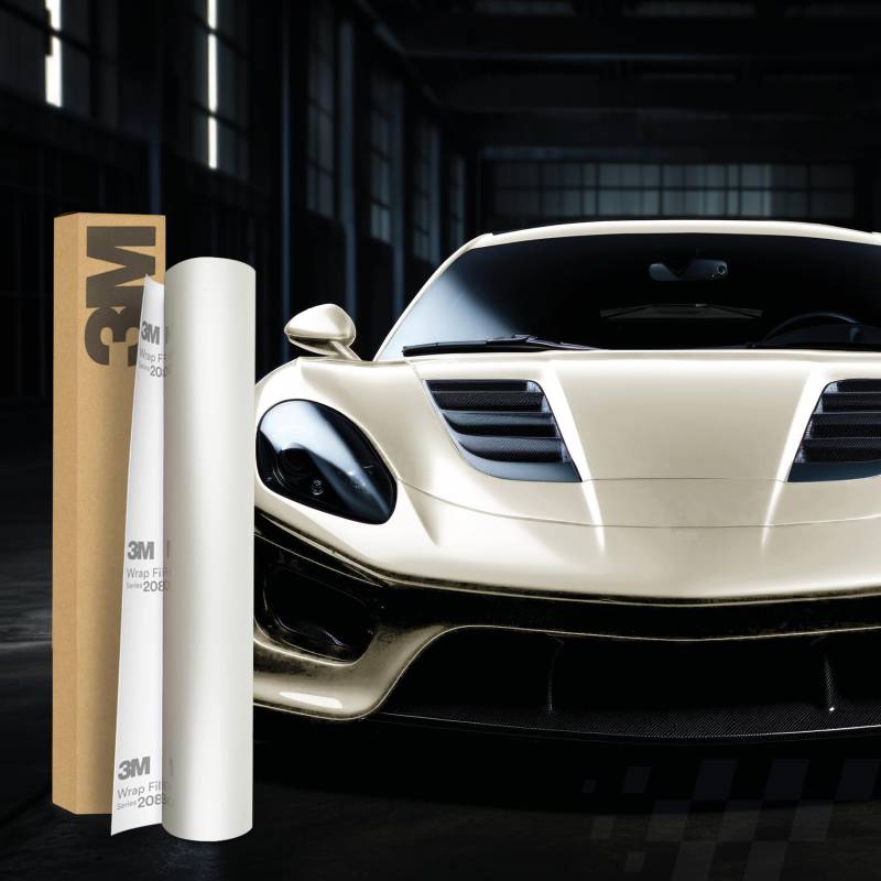 3M 2080 Car Wrapping Folie Selbstklebende Autofolie für Auto Motorrad Boot 3D Lackschutzfolie mit Luftkanälen zum Folieren (SP10 Satin Pearl White, 500 x 152cm) von Finest Folia