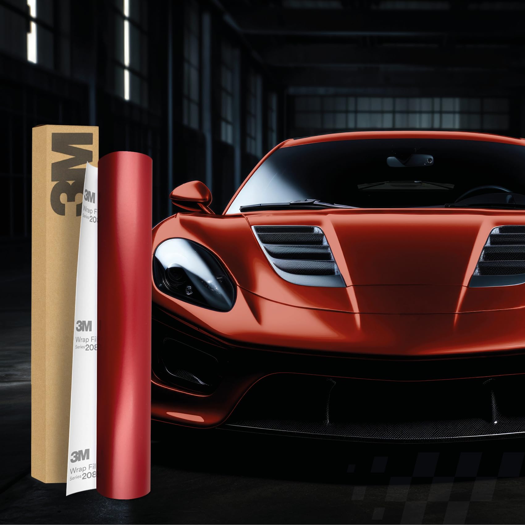 3M 2080 Car Wrapping Folie Selbstklebende Autofolie für Auto Motorrad Boot 3D Lackschutzfolie mit Luftkanälen zum Folieren (SP273 Satin Vampire Red, 22,86m x 152cm (Vollrolle)) von Finest Folia