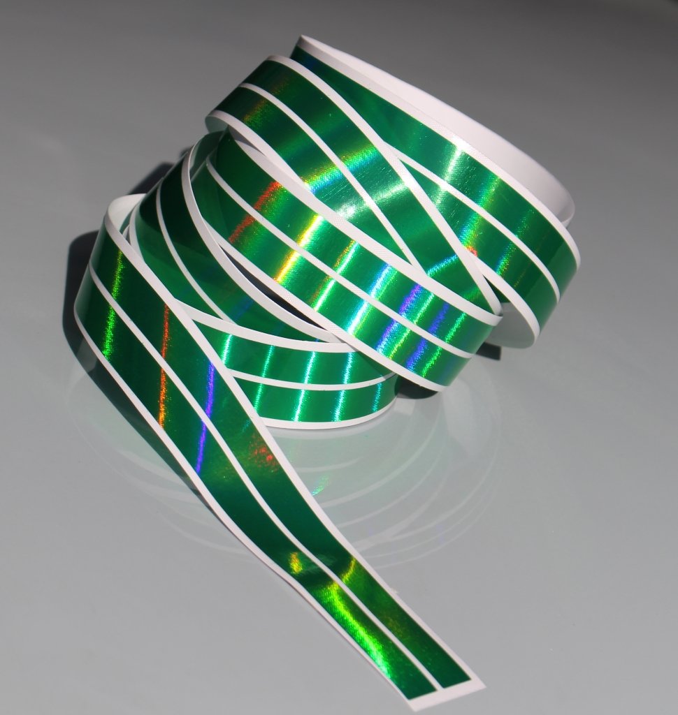 Chrom Hologramm Zierstreifen Folie Klebefolie Aufkleber Dekorstreifen KX007 (Hologramm Grün, 4Meter x 10mm) von Finest Folia