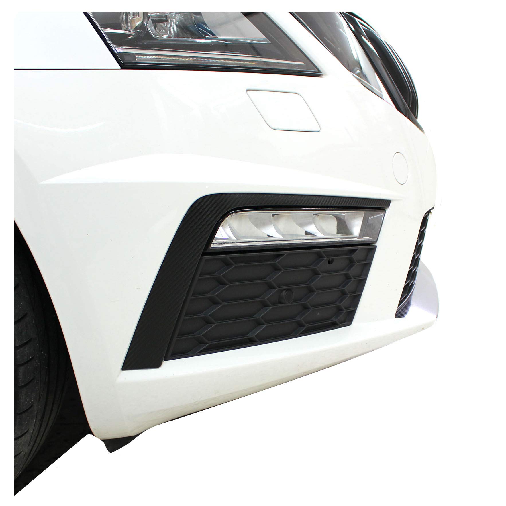D070 Spoiler Flap Wing Dekor Set Folie selbstklebend für Auto Front Stoßstange (Carbon) von Finest Folia