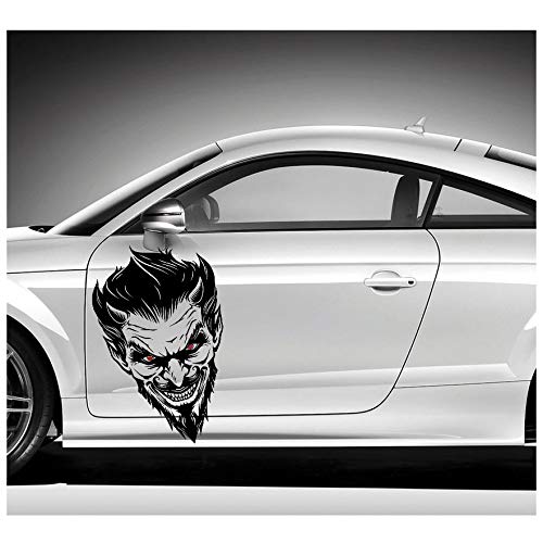 Finest Folia Devil Dekor Aufkleber Sticker Devil Eye Autoaufkleber Folie Joker Batman (KX028) (80cm x 50cm) von Finest Folia