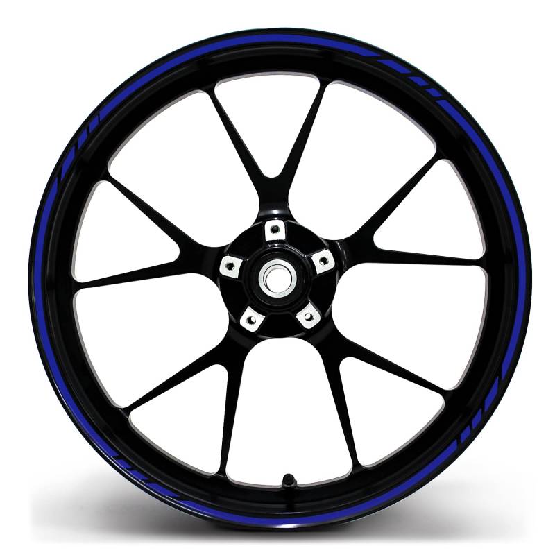 Felgenrandaufkleber GP-Design 16 Teilig Komplett-Set -Finest Folia passend für 17 Zoll & 16" 18" 19" Felgen Motorrad Auto Fahrrad MR001 (Blau) von Finest Folia