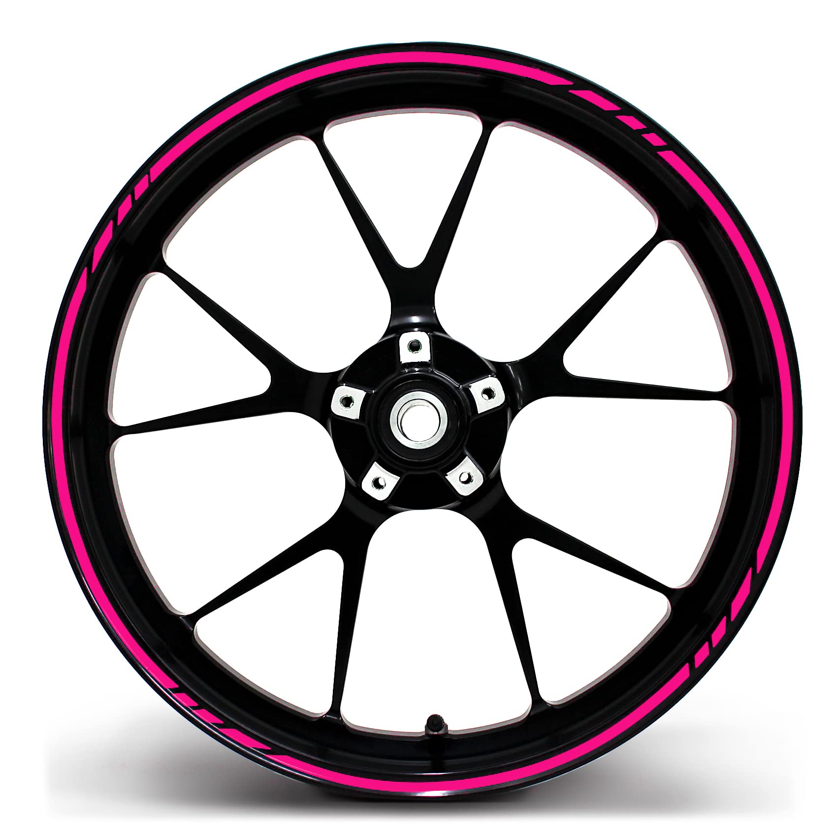 Felgenrandaufkleber GP-Design 16 Teilig Komplett-Set -Finest Folia passend für 17 Zoll & 16" 18" 19" Felgen Motorrad Auto Fahrrad MR001 (Neon Pink) von Finest Folia