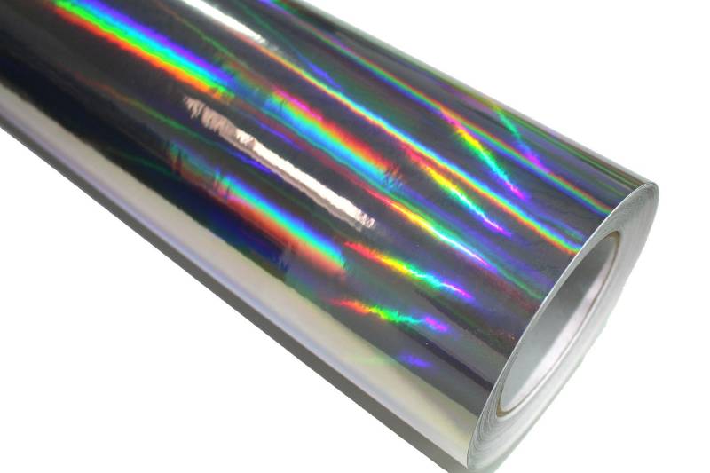 Finest Folia Laser Hologramm Chrom Auto Car Wrapping Folie mit Luftkanälen Holographic Selbstklebend Blasenfrei (Silber, Muster 10x10cm) von Finest Folia