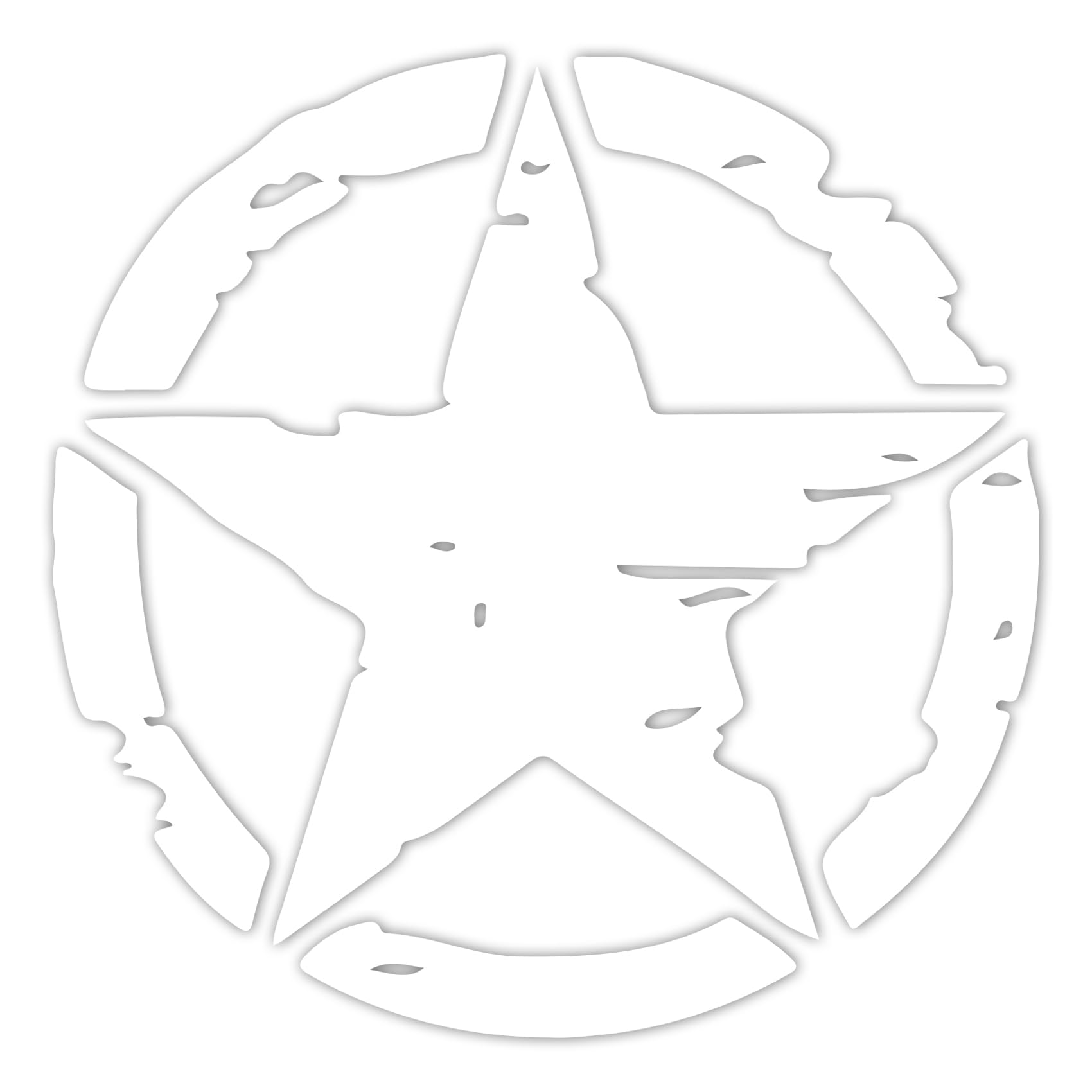 Finest Folia 2er Set Autoaufkleber Army Stern Sticker Folie für Auto Motorrad Anhänger Aufkleber US Star Motiv 3 selbstklebend wetterfest Kfz Zubehör (Weiß Glanz, 10cm K169) von Finest Folia