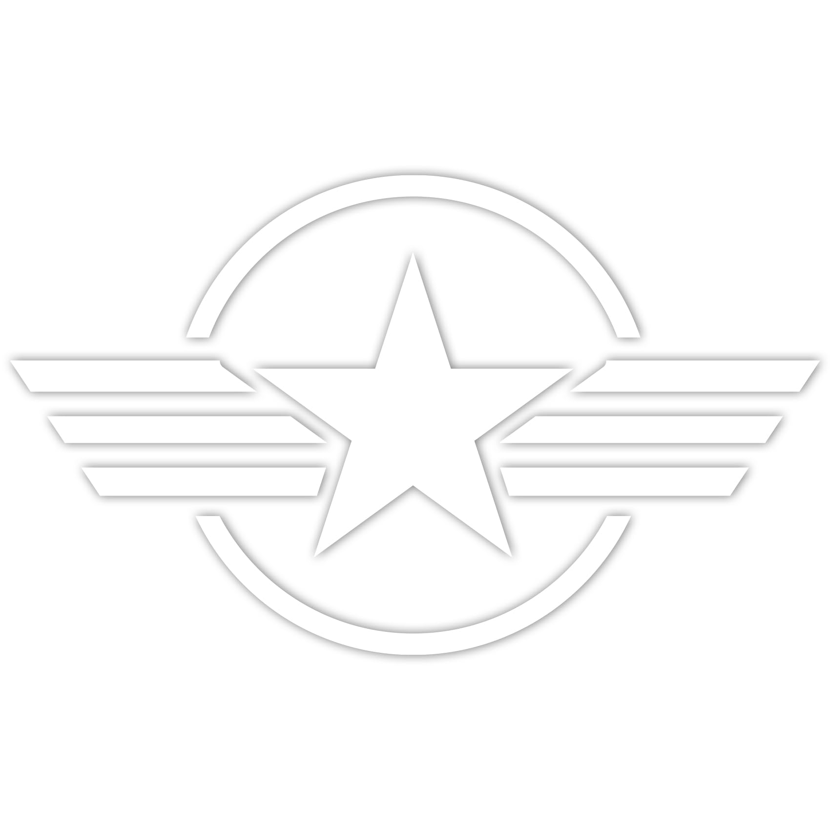 Finest Folia 2er Set Autoaufkleber Army Stern Sticker Folie für Auto Motorrad Anhänger Aufkleber US Star Motiv 4 selbstklebend wetterfest Kfz Zubehör (Weiß Glanz, 10 x 10 cm K171) von Finest Folia