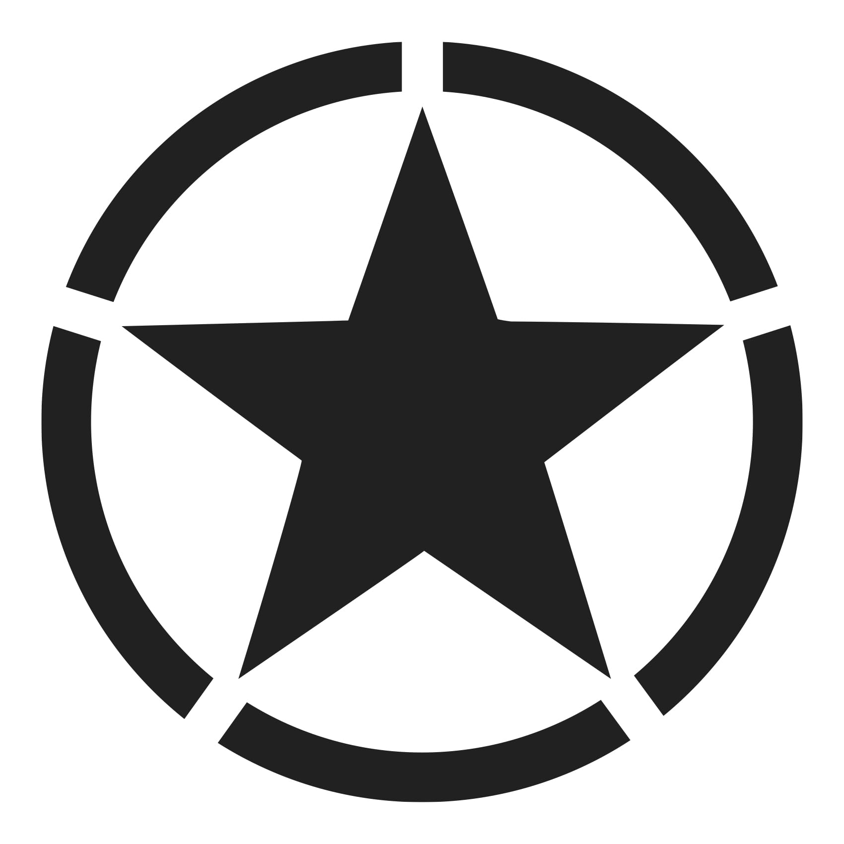 Finest Folia 2er Set Autoaufkleber Army Stern Sticker Folie für Auto Motorrad Anhänger Aufkleber US Star selbstklebend wetterfest Kfz Zubehör KX087 (Schwarz Matt, 60x60cm) von Finest Folia
