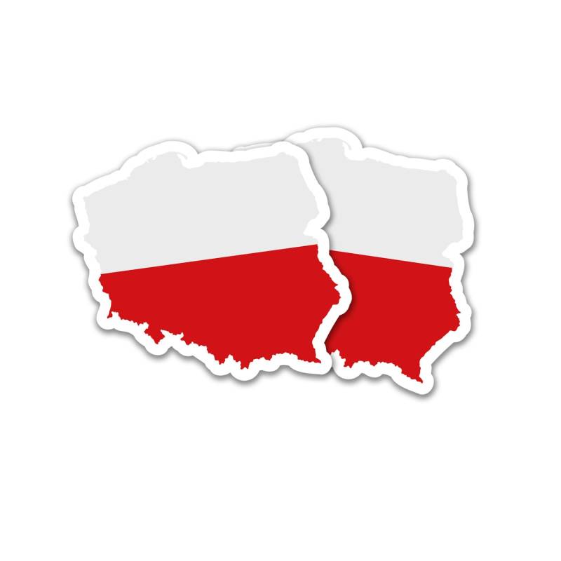 Finest Folia 2er Set Länder Silhouetten Aufkleber Länderaufkleber Bundesland Flagge Sticker für Auto Fahrrad Motorrad Modellblau selbstklebend wetterfest R215 (08 Polen) von Finest Folia