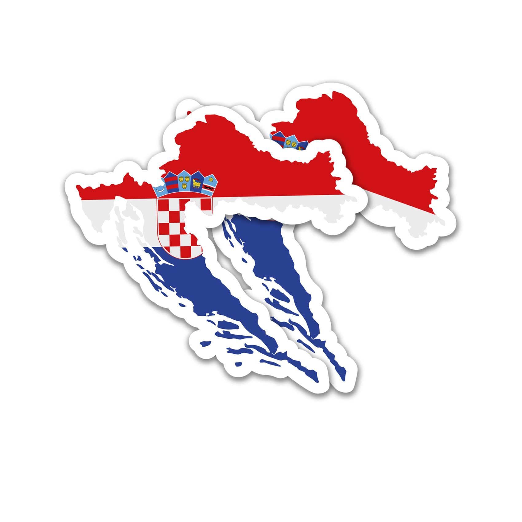 Finest Folia 2er Set Länder Silhouetten Aufkleber Länderaufkleber Bundesland Flagge Sticker für Auto Fahrrad Motorrad Modellblau selbstklebend wetterfest R215 (12 Kroatien) von Finest Folia