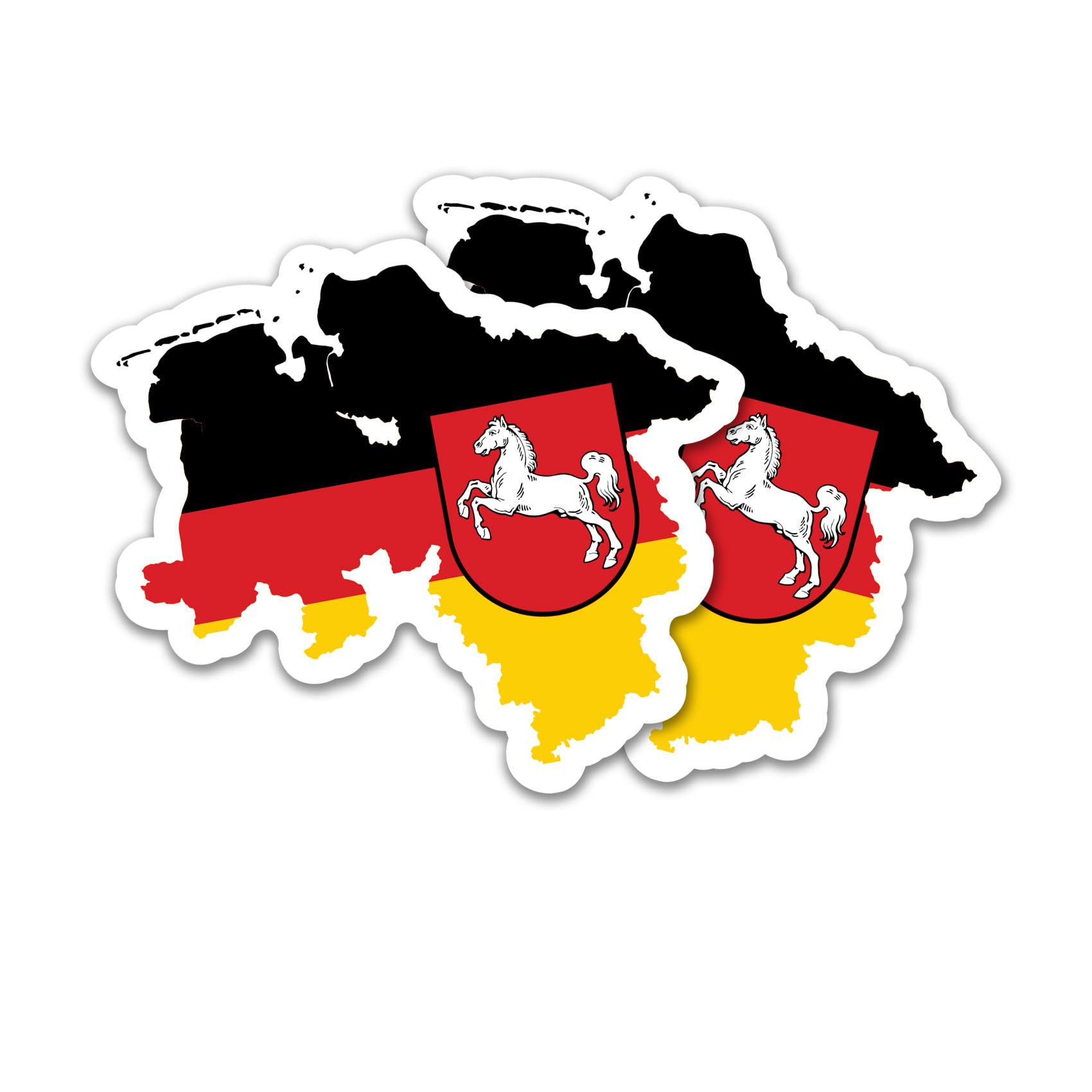Finest Folia 2er Set Länder Silhouetten Aufkleber Länderaufkleber Bundesland Flagge Sticker für Auto Fahrrad Motorrad Modellblau selbstklebend wetterfest R215 (38 Niedersachsen) von Finest Folia