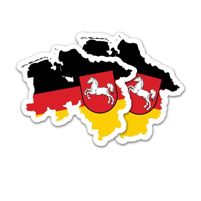Finest Folia 2er Set Länder Silhouetten Aufkleber Länderaufkleber Bundesland Flagge Sticker für Auto Fahrrad Motorrad Modellblau selbstklebend wetterfest R215 (38 Niedersachsen) von Finest Folia
