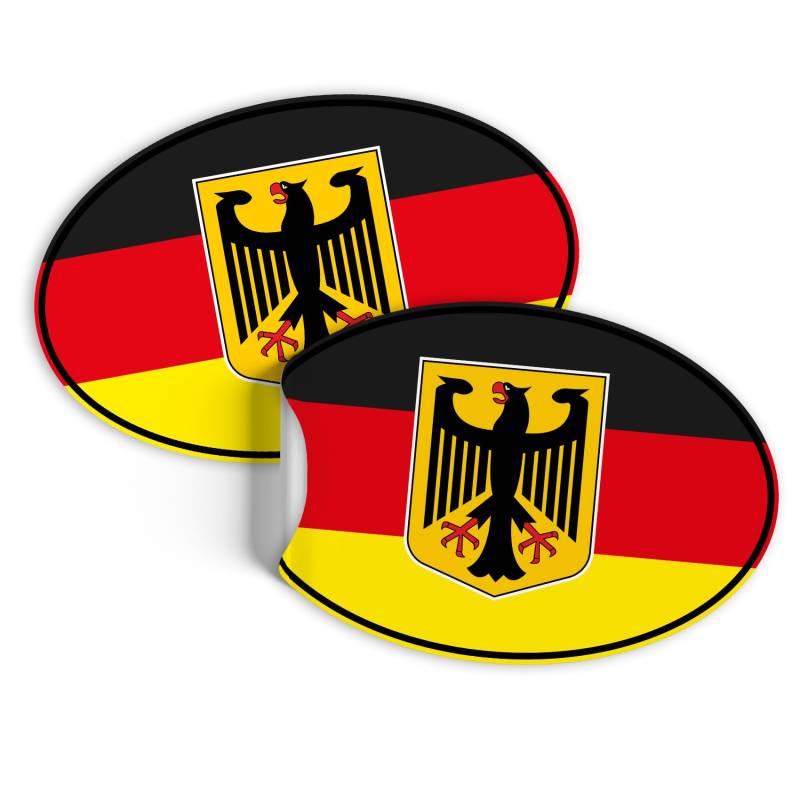 Finest Folia 2er Set Länderkennzeichen Aufkleber 17,5x11,5cm Flagge Kennzeichen Sticker für Auto LKW Wohnmobil Bus wetterfest selbstklebend R227 (Deutschland, Symbol) von Finest Folia