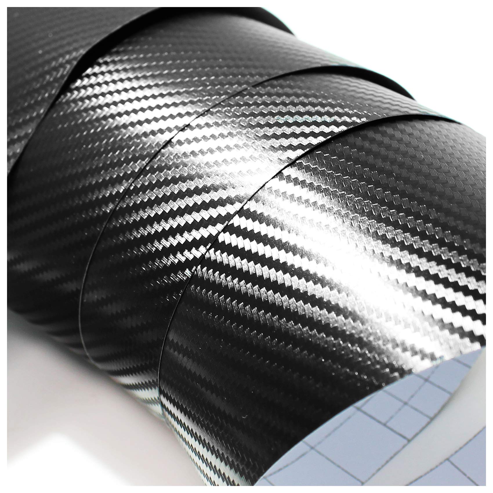 Finest Folia 3D Carbonfolie Auto Folie Carbon Glanz 4d matt schwarz blasenfrei 5d (Schwarz, 300cm x 152cm) von Finest Folia