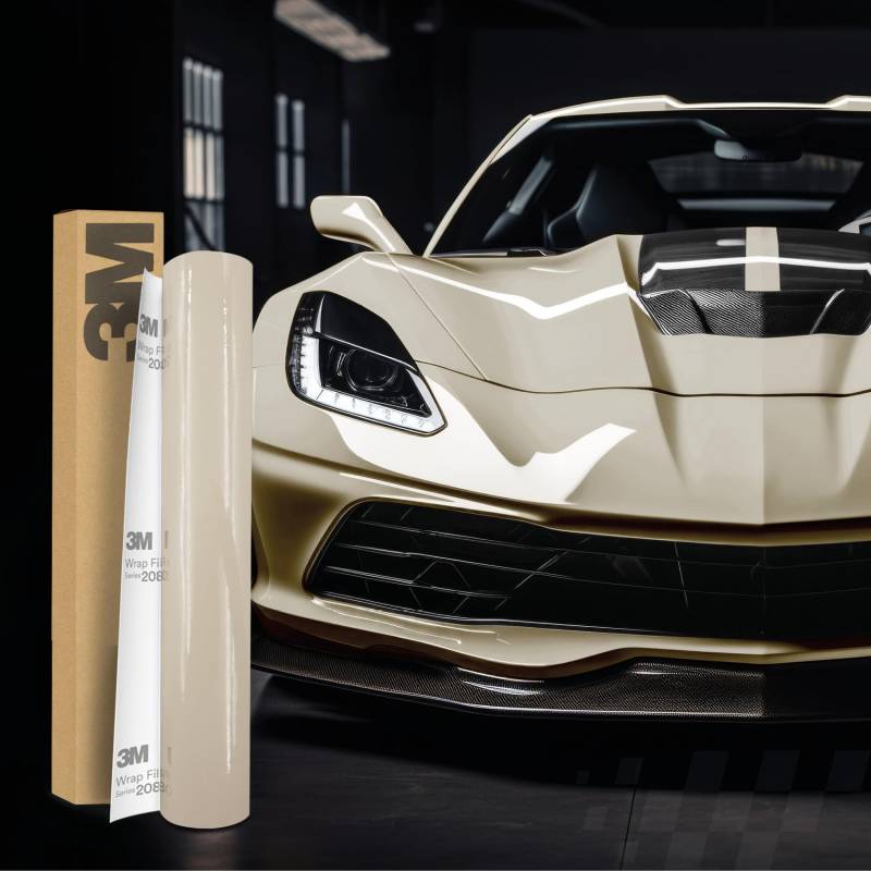 Finest Folia 3M 2080 Car Wrapping Folie 30x152cm Selbstklebende Autofolie für Auto Motorrad Boot 3D Lackschutzfolie mit Luftkanälen zum Folieren (G79 Gloss Light Ivory) von Finest Folia