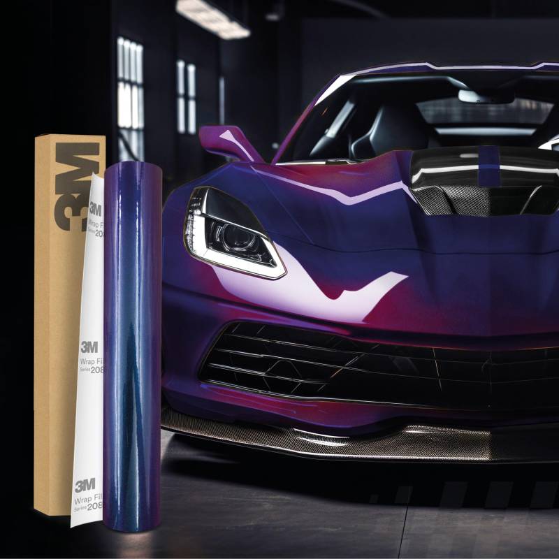 Finest Folia 3M 2080 Car Wrapping Folie 30x152cm Selbstklebende Autofolie für Auto Motorrad Boot 3D Lackschutzfolie mit Luftkanälen zum Folieren (HGP278 High Gloss Flip Deep Space) von Finest Folia