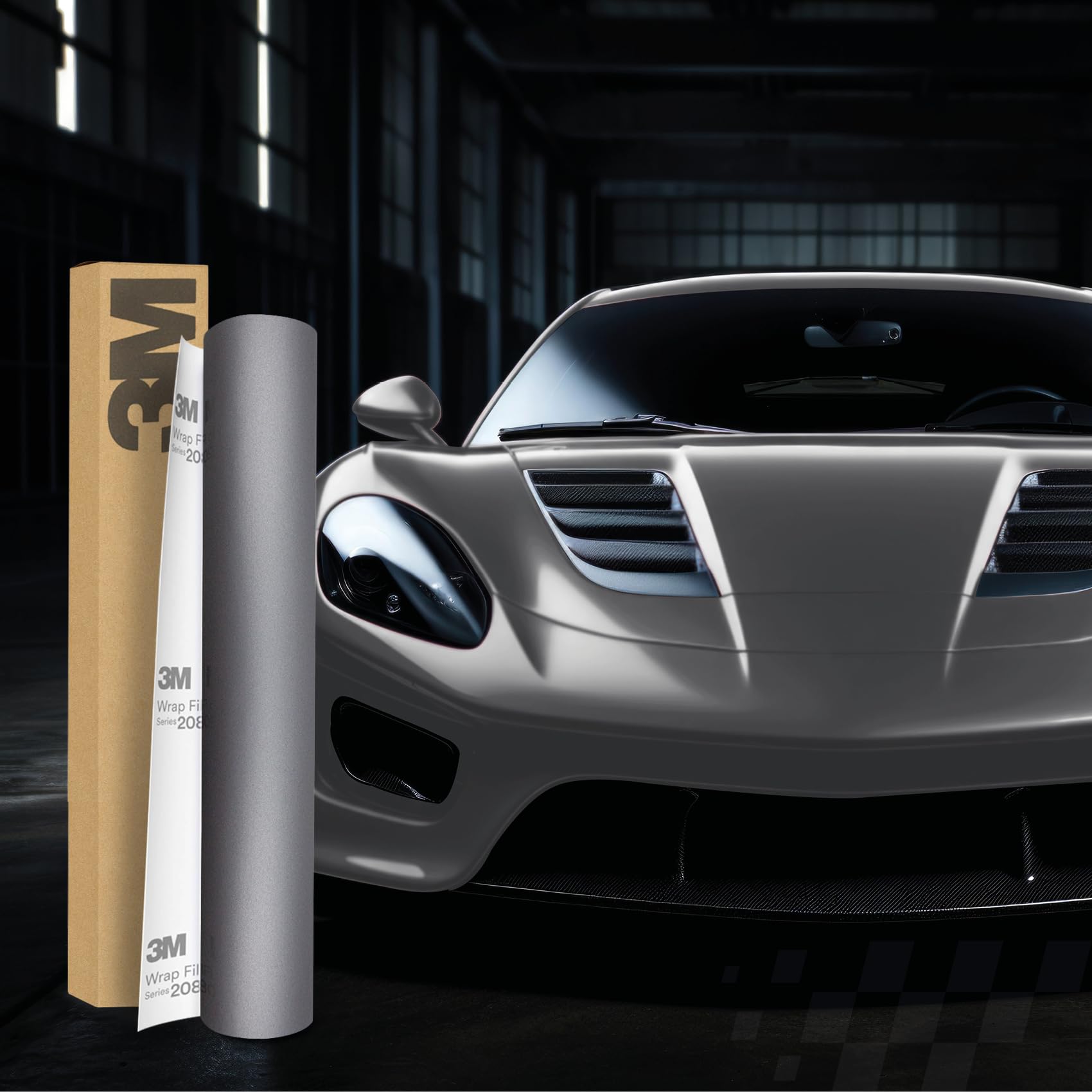 Finest Folia 3M 2080 Car Wrapping Folie Selbstklebende Autofolie für Auto Motorrad Boot 3D Lackschutzfolie mit Luftkanälen zum Folieren (M21 Matte Silver, 500 x 152cm) von Finest Folia