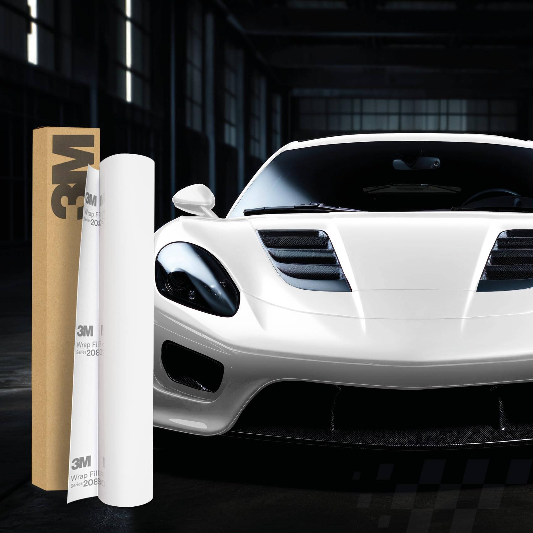 Finest Folia 3M 2080 Car Wrapping Folie Selbstklebende Autofolie für Auto Motorrad Boot 3D Lackschutzfolie mit Luftkanälen zum Folieren (S10 Satin White, 22,86m x 152cm (Vollrolle)) von Finest Folia