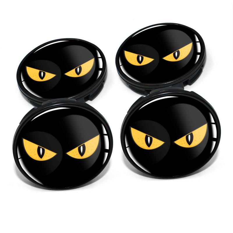 4 x Nabendeckel 60mm Durchmesser Nabenkappen Felgendeckel Felgenaufkleber Gel Emblem Doming für Auto Felgen Kfz Tuning Zubehör Radnabenkappen DM006 (Nr. 12 Eyes, Nabendeckel Set) von Finest Folia