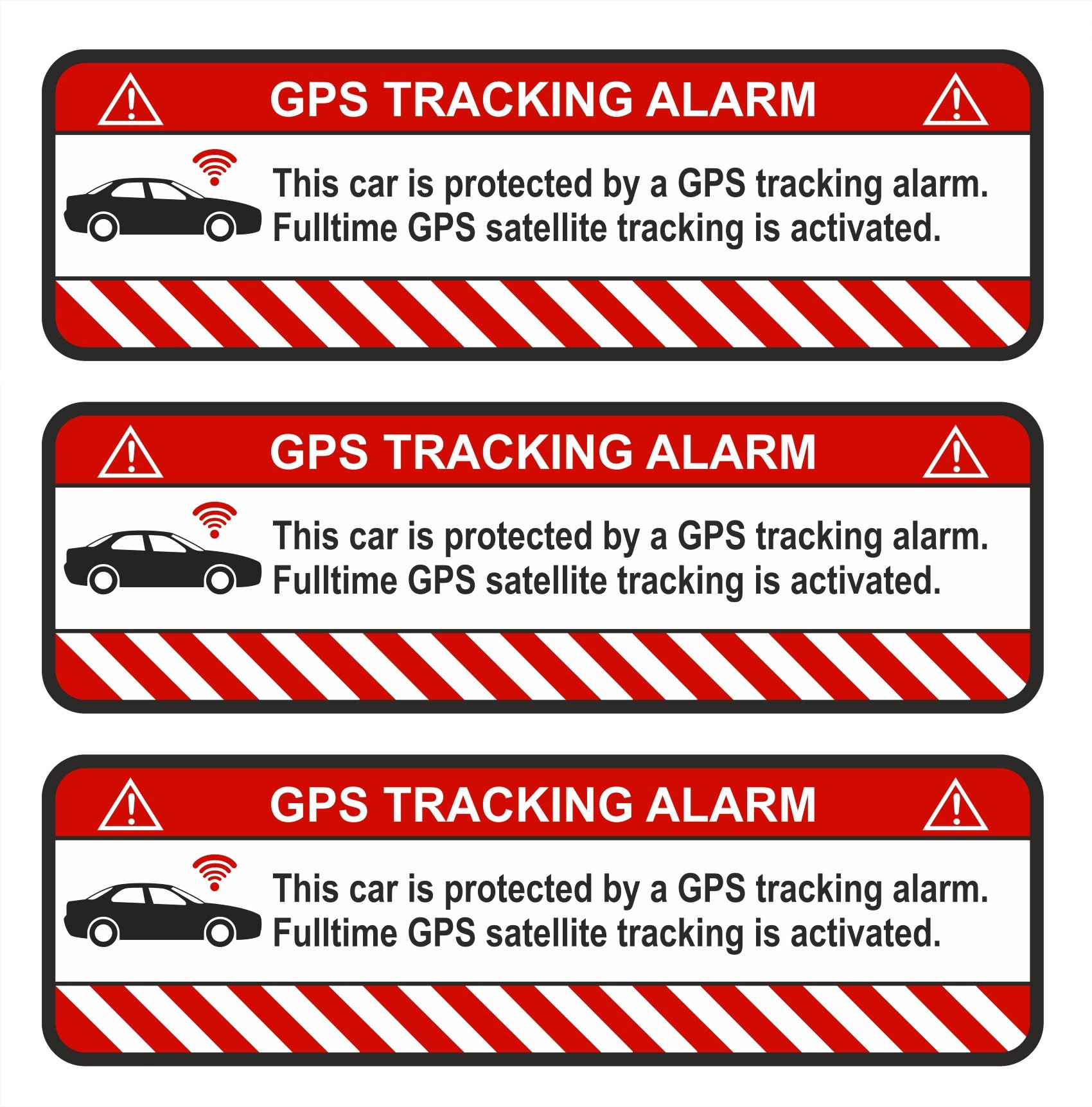 Finest-Folia 9X GPS Aufkleber Fahrrad Motorrad Auto Alarm Warnung Anti Diebstahl Sticker Tracker gesichert (Weiß, R054 Auto) von Finest Folia