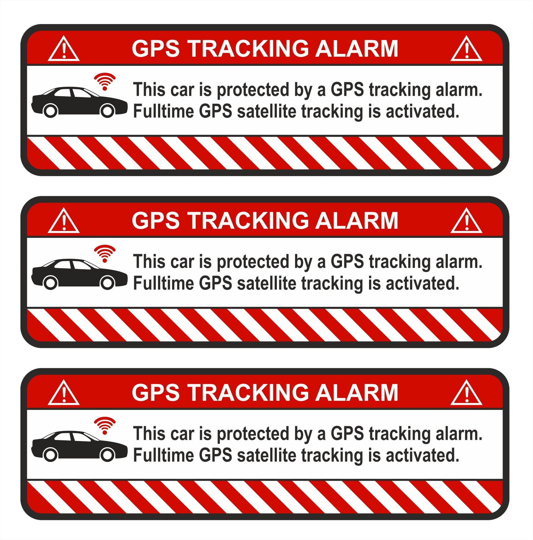 9x GPS Aufkleber Fahrrad Motorrad Auto -Finest Folia Alarm Warnung Anti Diebstahl Sticker Tracker gesichert (Weiß, R054 Auto) von Finest Folia