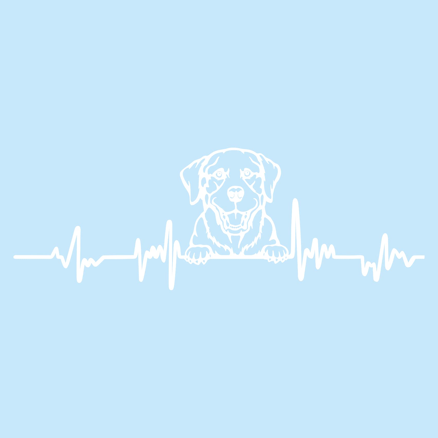 Finest Folia Aufkleber Herzschlag Tiere Breite 27cm Lifeline Heartbeat Deko Sticker Selbstklebend für Auto Kühlschrank Laptop Autoaufkleber K150 (Weiß Glanz, 18 Labrador) von Finest Folia