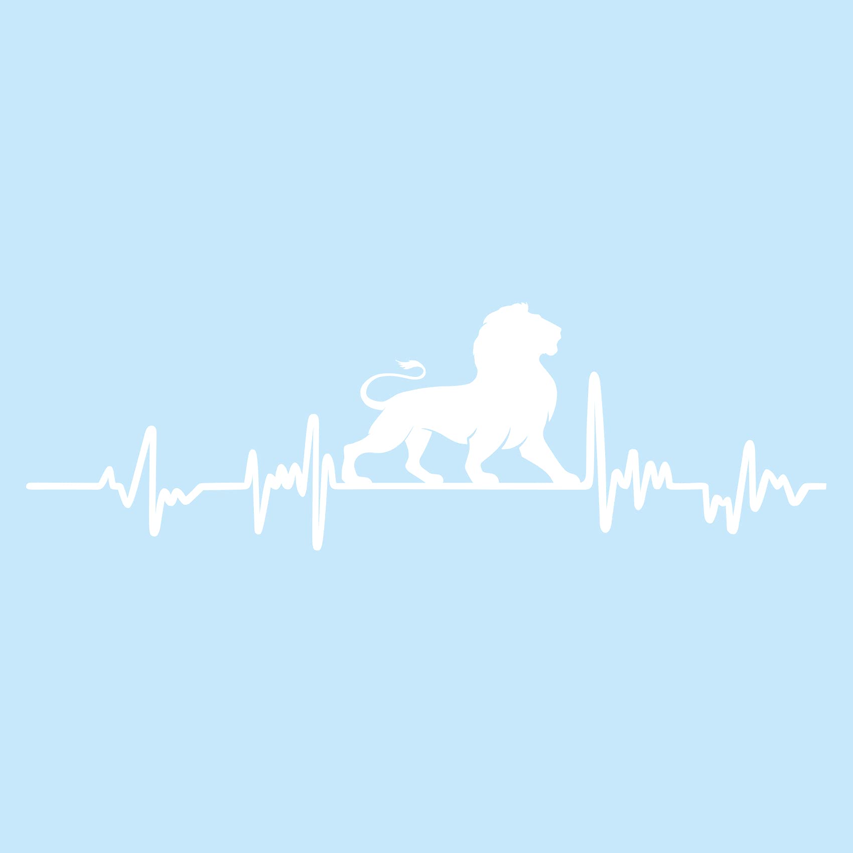 Finest Folia Aufkleber Herzschlag Tiere Breite 27cm Lifeline Heartbeat Deko Sticker Selbstklebend für Auto Kühlschrank Laptop Autoaufkleber K150 (Weiß Glanz, 19 Löwe) von Finest Folia