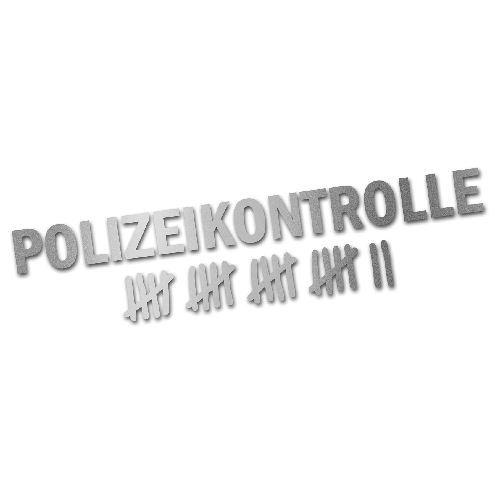 Finest Folia Autoaufkleber Polizeikontrolle 20x4,5cm Fun Sticker lustig für Auto Bus LKW Motorrad Fahrrad Tuning Aufkleber Kfz Zubehör waschstraßenfest K152 (Silber) von Finest Folia