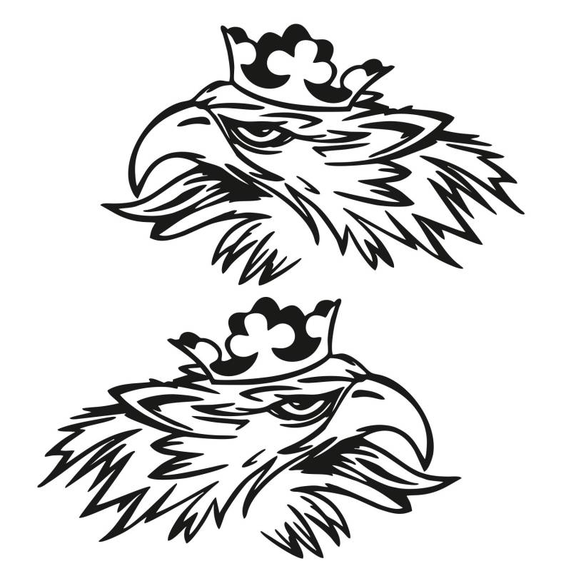 Greif Dekor Aufkleber Set (links und rechts) Aufkleber LKW Folie Rauten Scollops Zacken Ornamente (K075 Schwarz Glanz) von Finest Folia