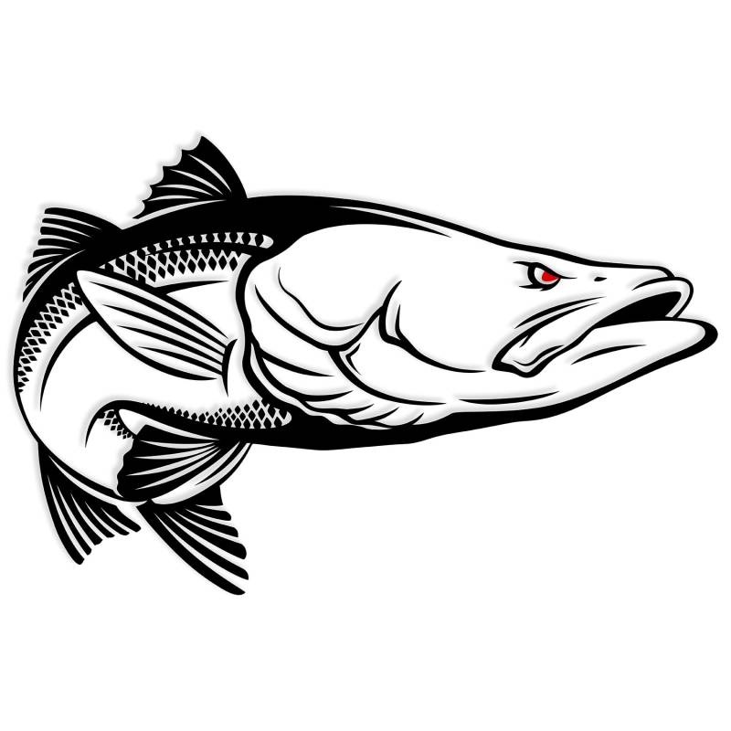 Finest Folia Fisch Aufkleber für Auto Motorrad Boot Schlauchboot Angelbox Sticker Autoaufkleber Angler Fische selbstklebend wetterfest wasserfest K174 (Schwarz Glanz, Motiv 01) von Finest Folia